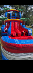 18 Foot Tropical duel lane Water Slide